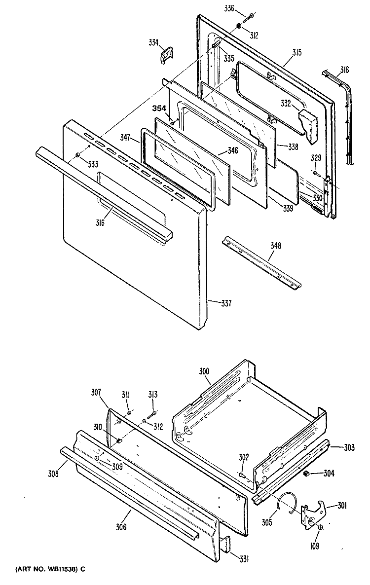 Section Diagram and Parts List for RGB526ET1AD  Hotpoint Range