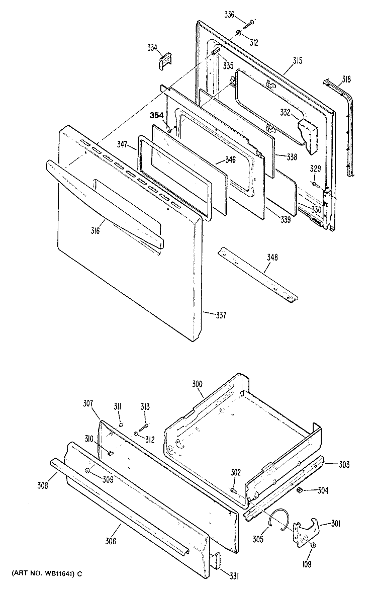 Section Diagram and Parts List for RGB532ET1WH  Hotpoint Range