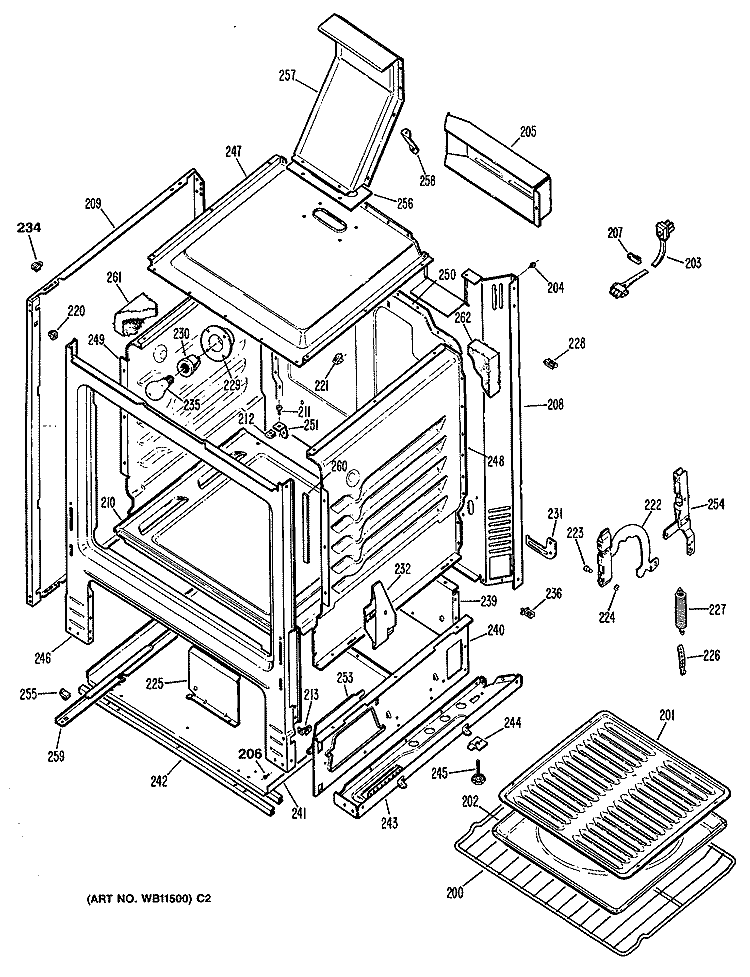 Section Diagram and Parts List for RGB628GEV1AD  Hotpoint Range