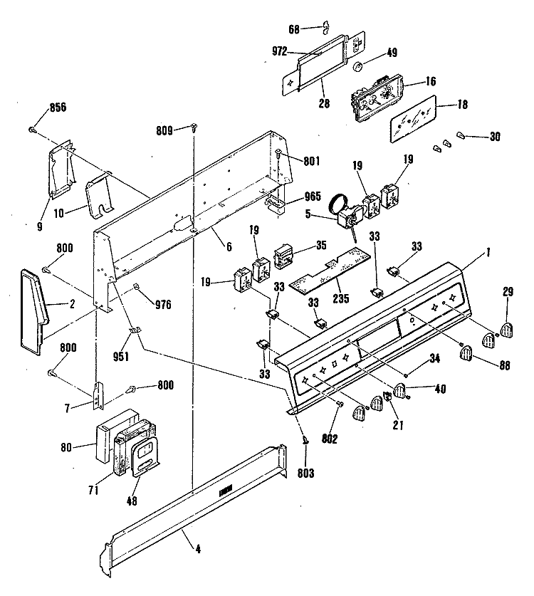 Section Diagram and Parts List for RB787GS2BB  Hotpoint Range
