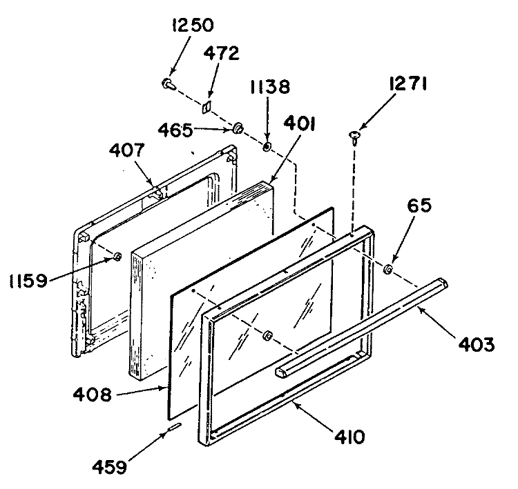 Section Diagram and Parts List for L3B155L0W  General Electric Range