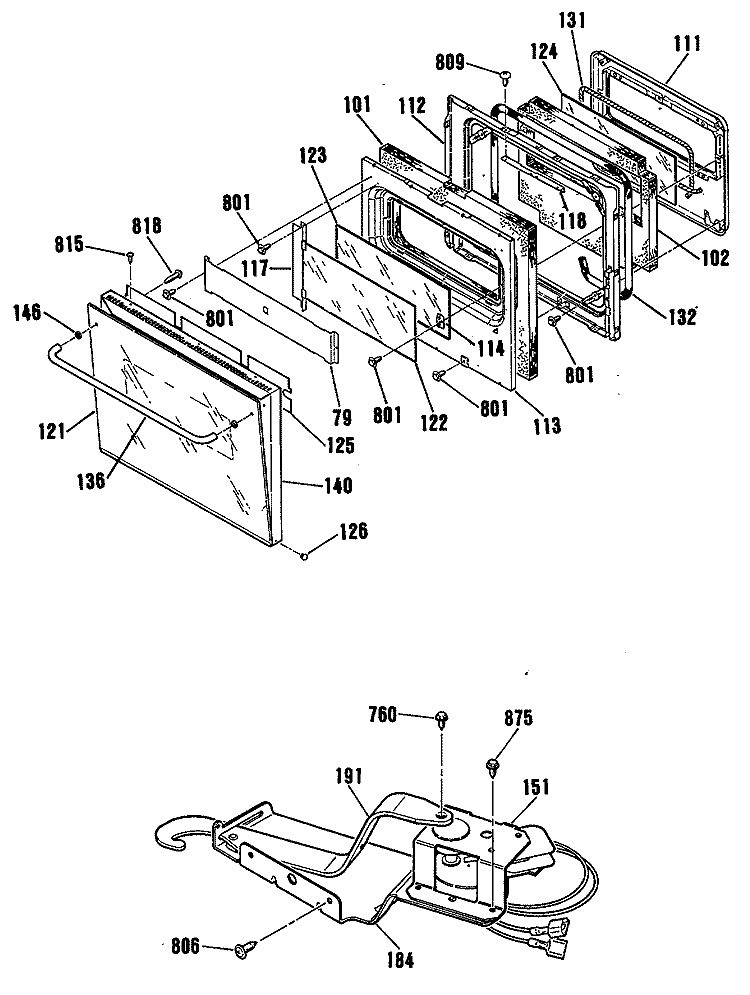 Section Diagram and Parts List for JKP64GP1  General Electric Microwave Oven Combo