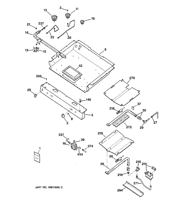 GAS BURNER PARTS Diagram and Parts List for JGBP86AEA1AA  General Electric Range