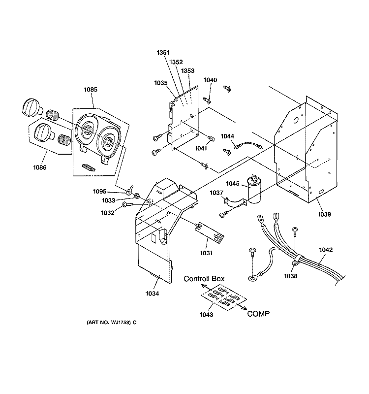Section Diagram and Parts List for AJES12DCM1  General Electric Air Conditioner