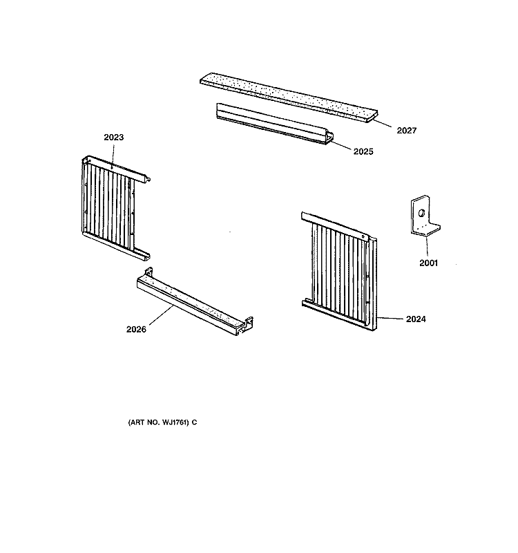 Section Diagram and Parts List for AJCS06LZM1  General Electric Air Conditioner
