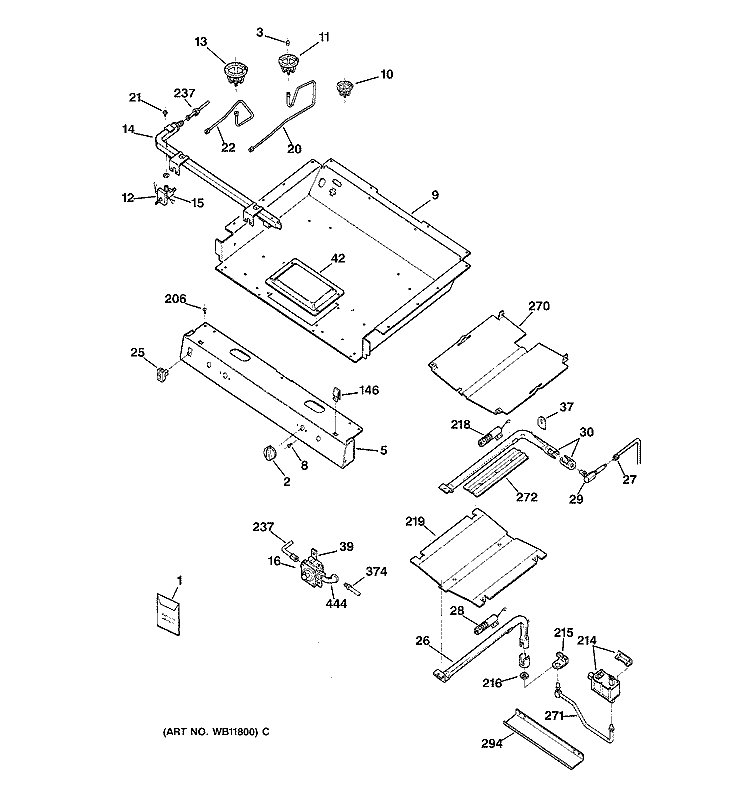 GAS BURNER PARTS Diagram and Parts List for JGBP79WEA1WW  General Electric Range