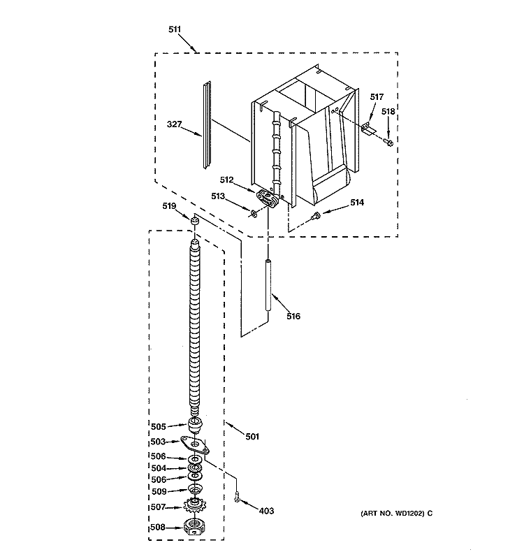 POWERSCREW & RAM PARTS Diagram and Parts List for GCG1530Z0WW  General Electric Trash Compactor