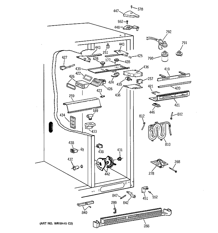 FRESH FOOD SECTION Diagram and Parts List for TFX30PPBAWW  General Electric Refrigerator