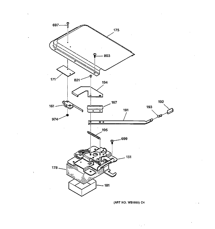 DOOR LOCK Diagram and Parts List for RB754PY2AD  Hotpoint Range