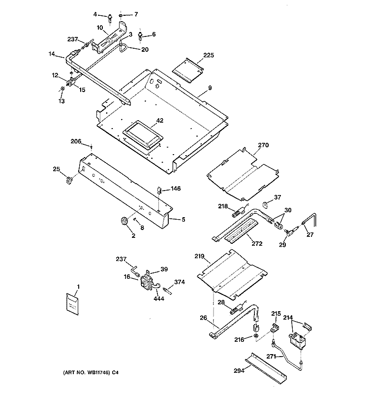 GAS BURNER PARTS Diagram and Parts List for LGB356BEA1WH  General Electric Range