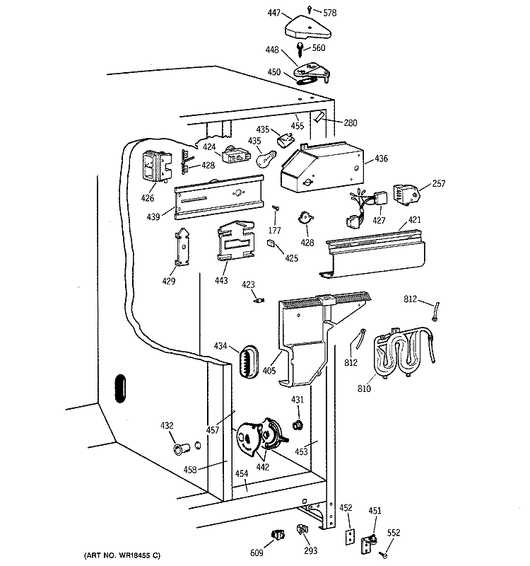 FRESH FOOD SECTION Diagram and Parts List for TFX20JRBAAA  General Electric Refrigerator