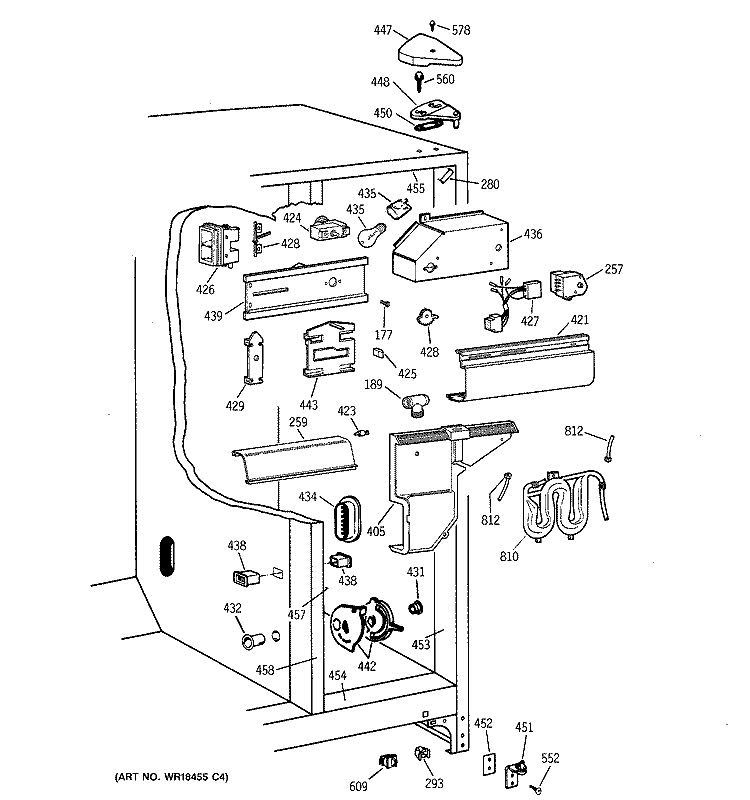 FRESH FOOD SECTION Diagram and Parts List for TFX25CRBABB  General Electric Refrigerator