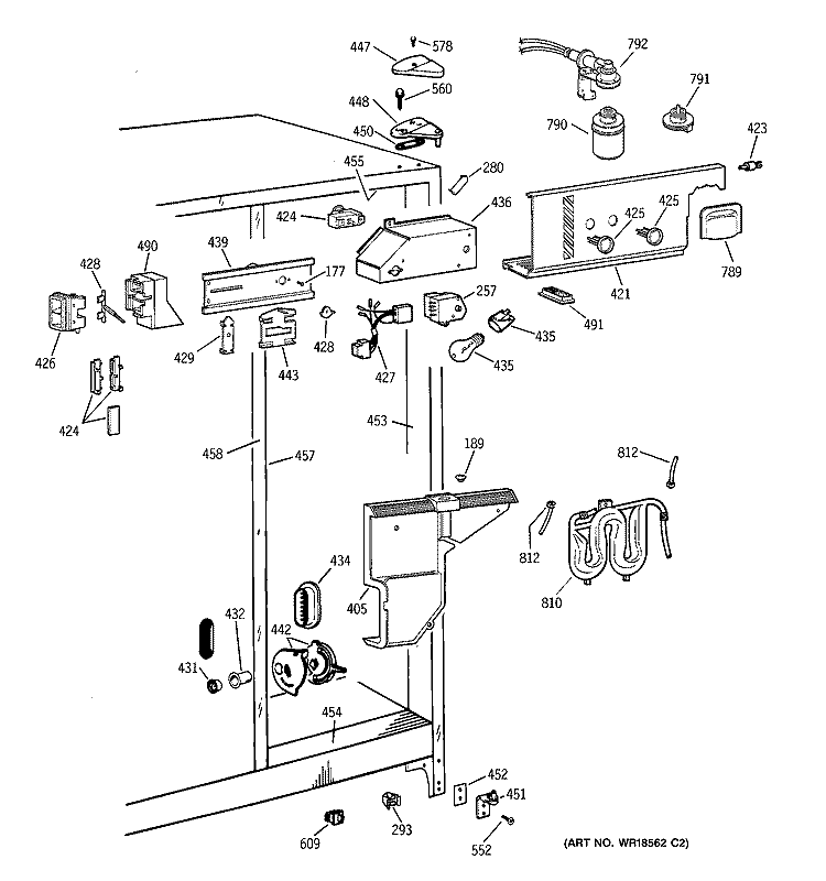 FRESH FOOD SECTION Diagram and Parts List for TFX22ZPBAWW  General Electric Refrigerator