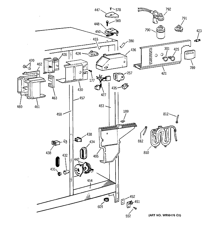 FRESH FOOD SECTION Diagram and Parts List for TFX25VPAAWW  General Electric Refrigerator