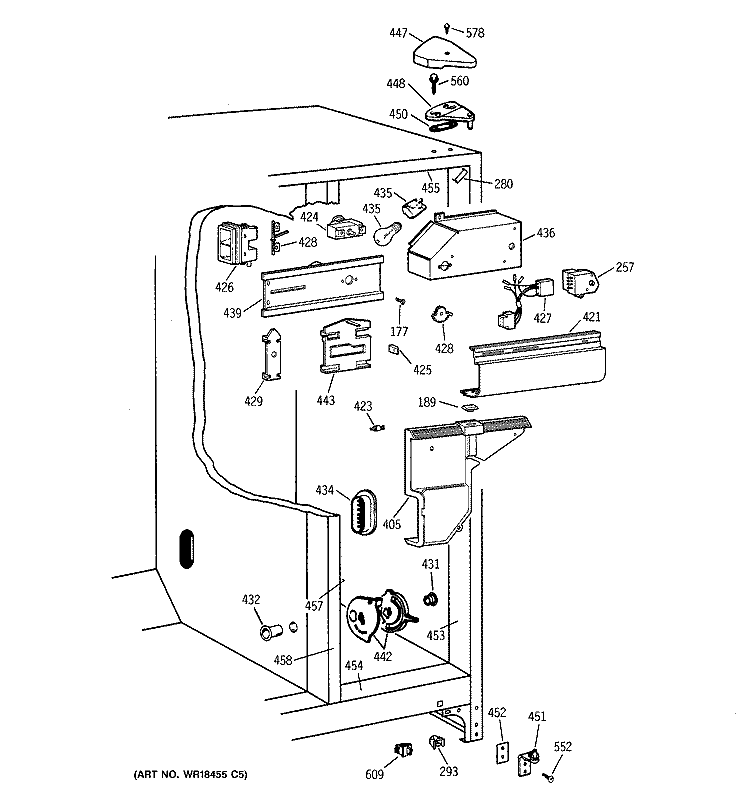 FRESH FOOD SECTION Diagram and Parts List for CSX22GABAWW  Hotpoint Refrigerator