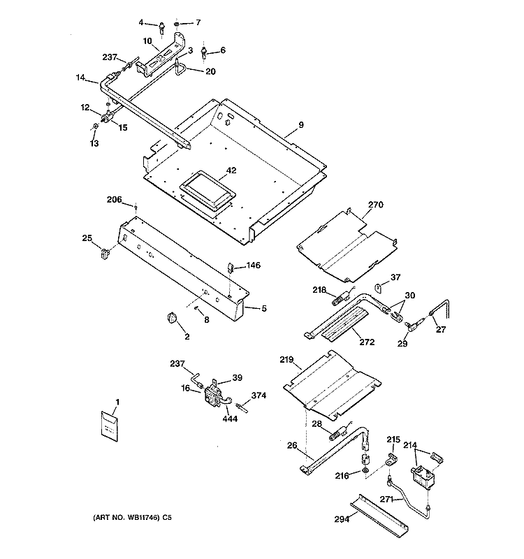 GAS BURNER PARTS Diagram and Parts List for JGBP35GZA1WW  General Electric Range