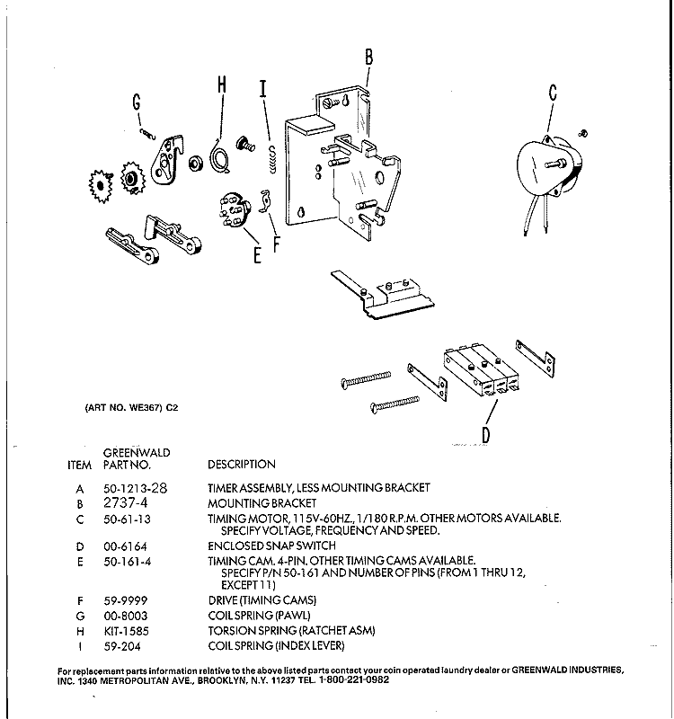 TIMER ASSEMBLY Diagram and Parts List for DCCB330EV0WC  General Electric Dryer