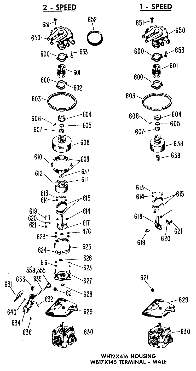 1 - SPEED Diagram and Parts List for WWA8319VCL  General Electric Washer