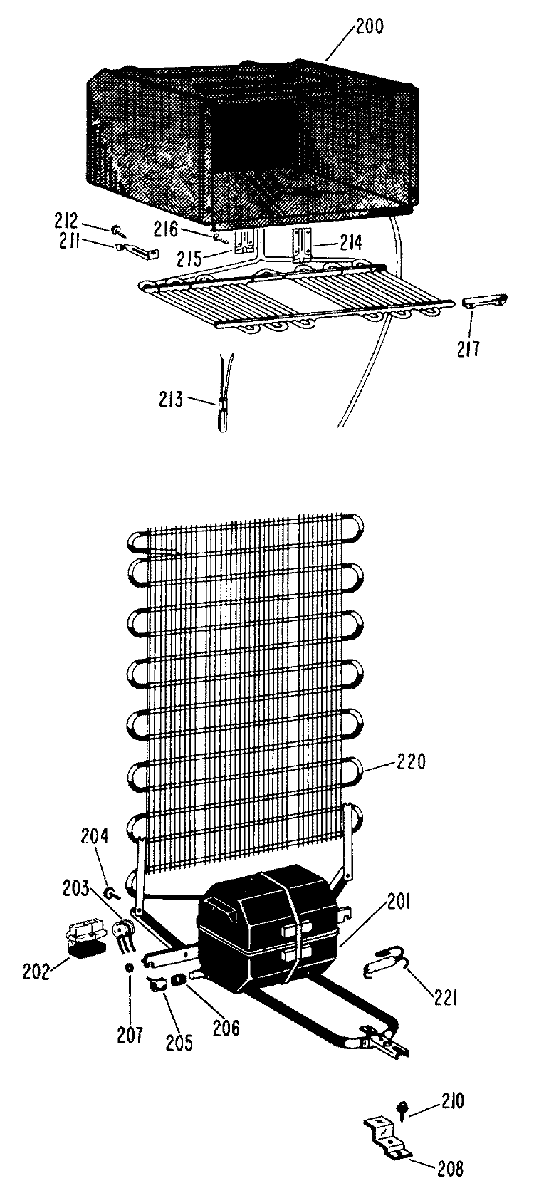 Section Diagram and Parts List for TB12SAB  General Electric Refrigerator