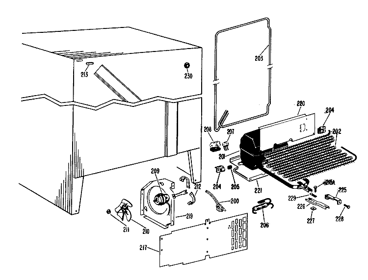Section Diagram and Parts List for TFF18EAC  General Electric Refrigerator
