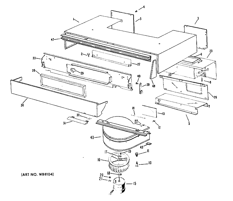 BLOWER PARTS ONLY Diagram and Parts List for JHC56*VB  General Electric Range