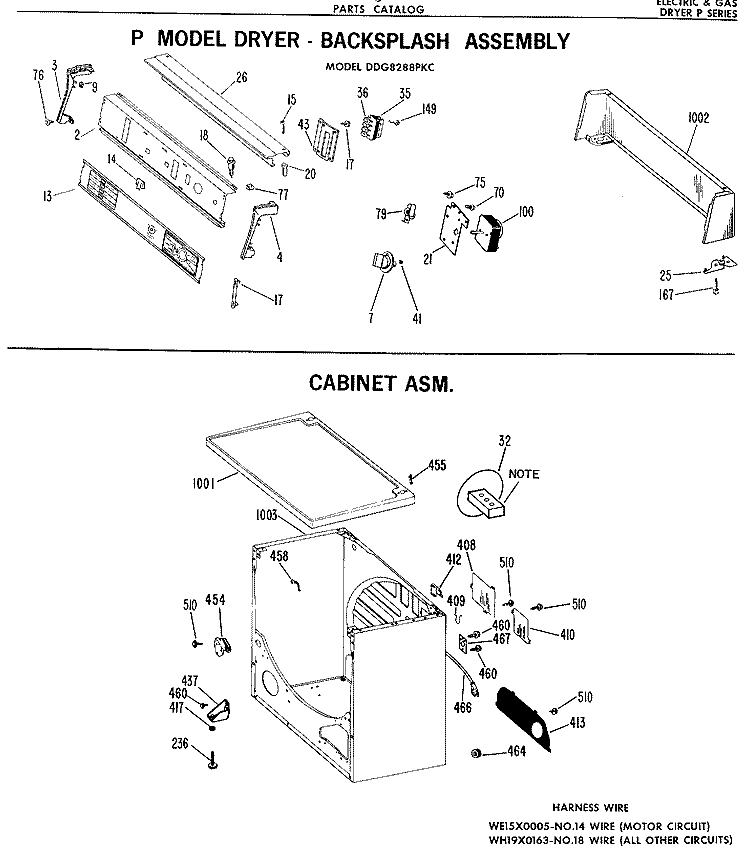 P MODEL DRYER - BACKSPLASH ASSEMBLY Diagram and Parts List for DDG8288PKC  General Electric Dryer