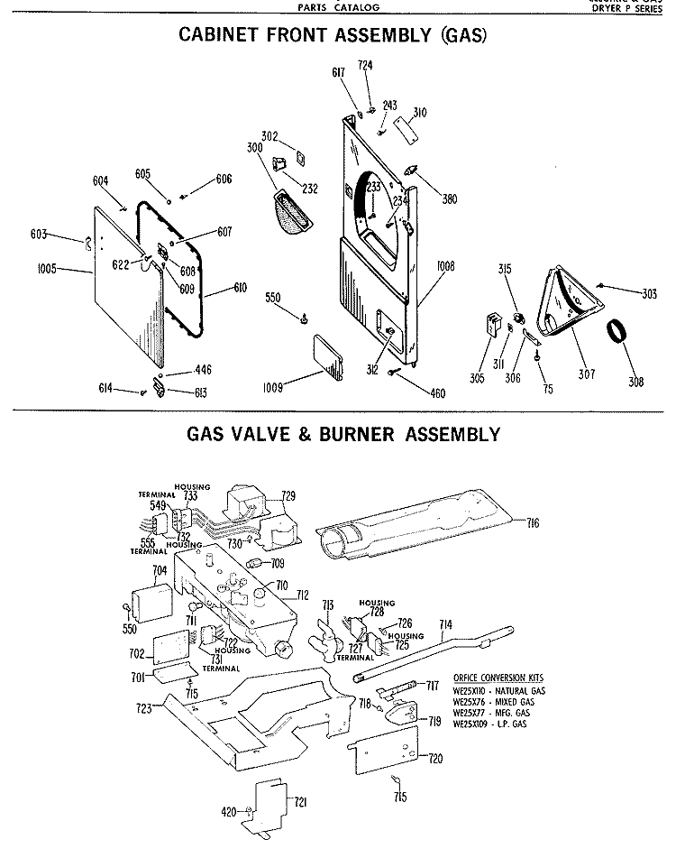 Section Diagram and Parts List for DDG7188PML  General Electric Dryer