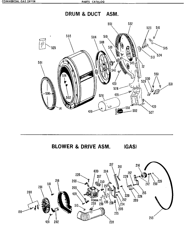 DRUM & DUCT ASM. Diagram and Parts List for DDC4397VEL  General Electric Dryer