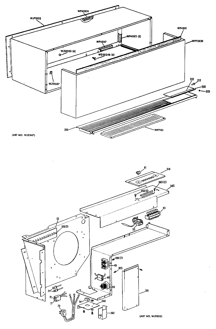 Section Diagram and Parts List for A2B648DEALYA  General Electric Air Conditioner