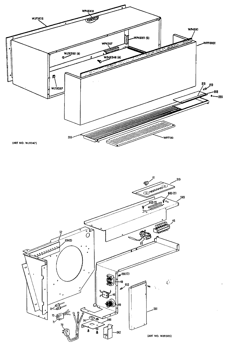 ROOM AIR CONDITIONER Diagram and Parts List for A2B668DCALWA  General Electric Air Conditioner