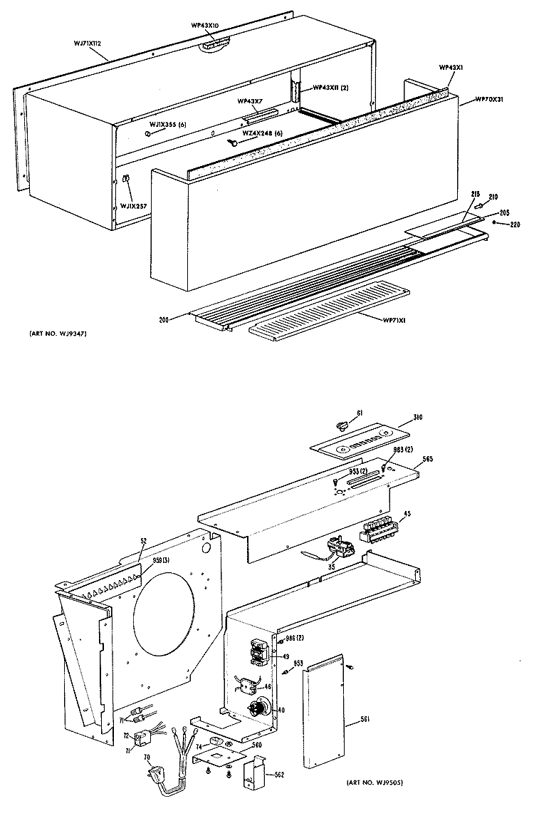 ROOM AIR CONDITIONER Diagram and Parts List for A3B568EVASQ1  General Electric Air Conditioner