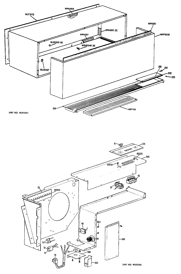 ROOM AIR CONDITIONER Diagram and Parts List for A2B602DXALYA  General Electric Air Conditioner