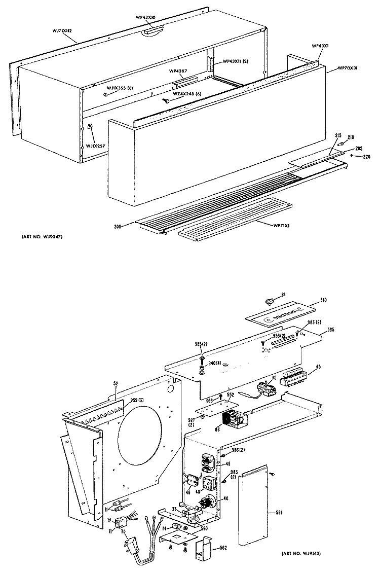 ROOM AIR CONDITIONER Diagram and Parts List for A3B568DJELSA  General Electric Air Conditioner
