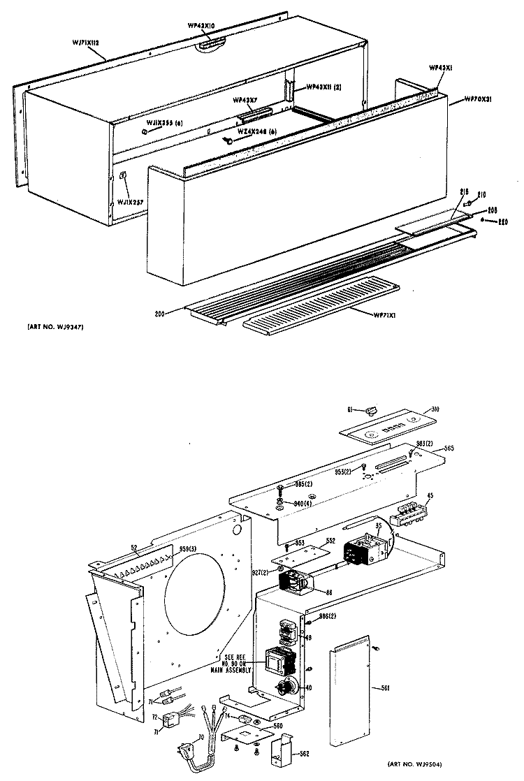 ROOM AIR CONDITIONER Diagram and Parts List for A2B558DCALSA  General Electric Air Conditioner