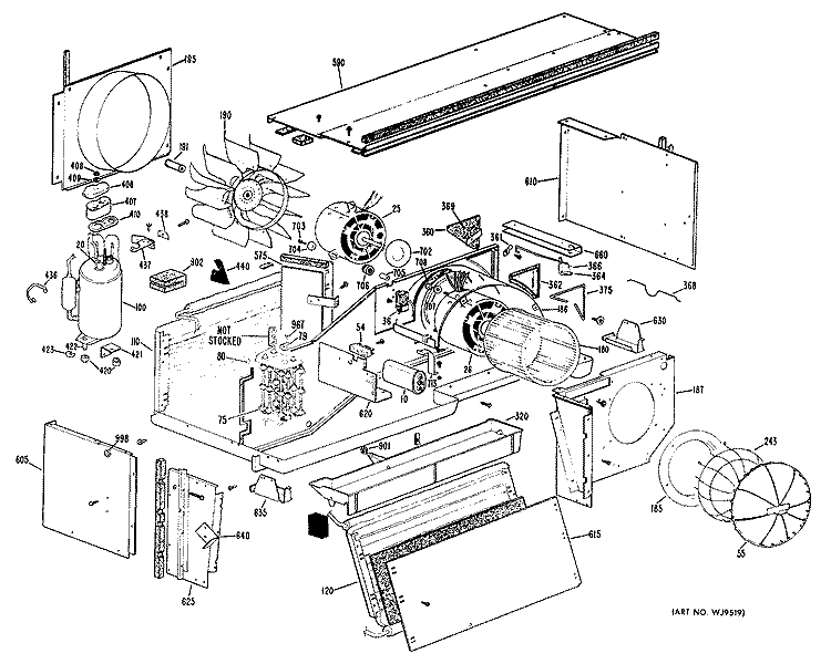 ROOM AIR CONDITIONER Diagram and Parts List for A2B558DCALSA  General Electric Air Conditioner