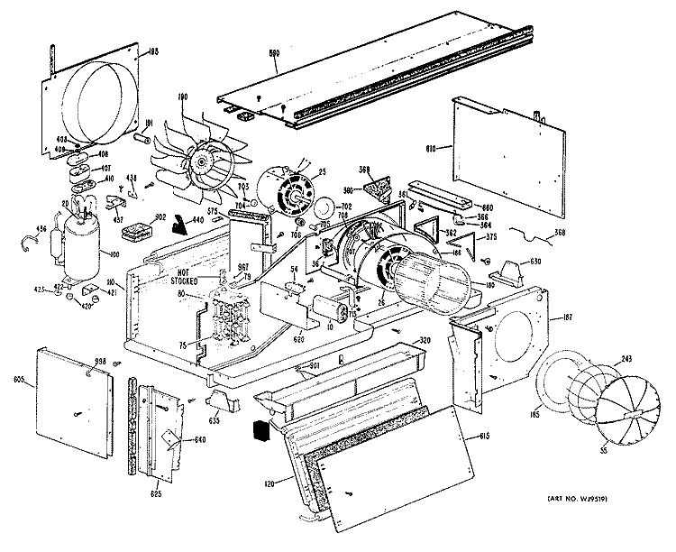 ROOM AIR CONDITIONER Diagram and Parts List for A2B358EPASRA  General Electric Air Conditioner