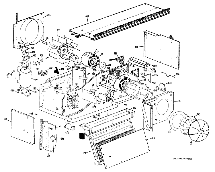 ROOM AIR CONDITIONER Diagram and Parts List for A2B559DCALSA  General Electric Air Conditioner