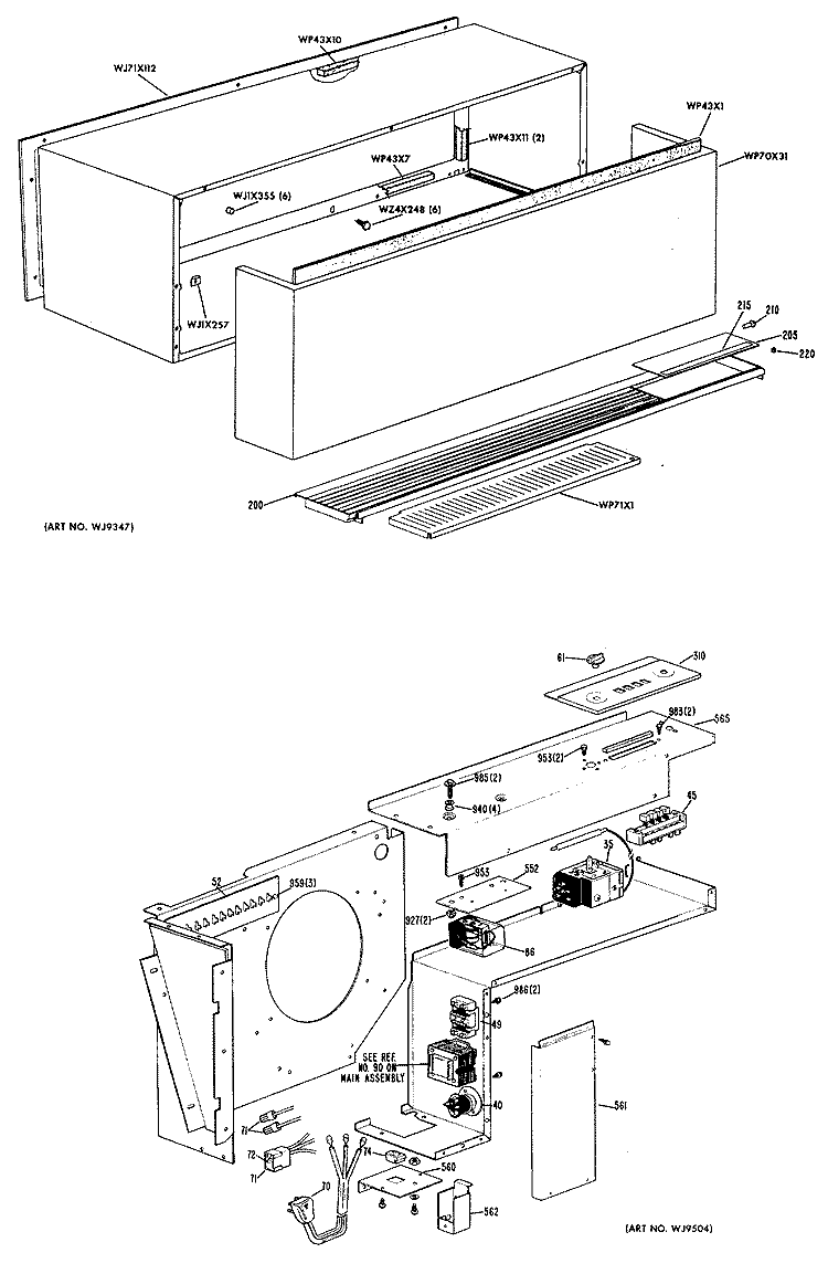 ROOM AIR CONDITIONER Diagram and Parts List for A2B658CKALYA  General Electric Air Conditioner