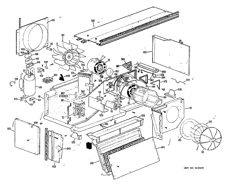 ROOM AIR CONDITIONER Diagram and Parts List for A2B658DCANYA  General Electric Air Conditioner