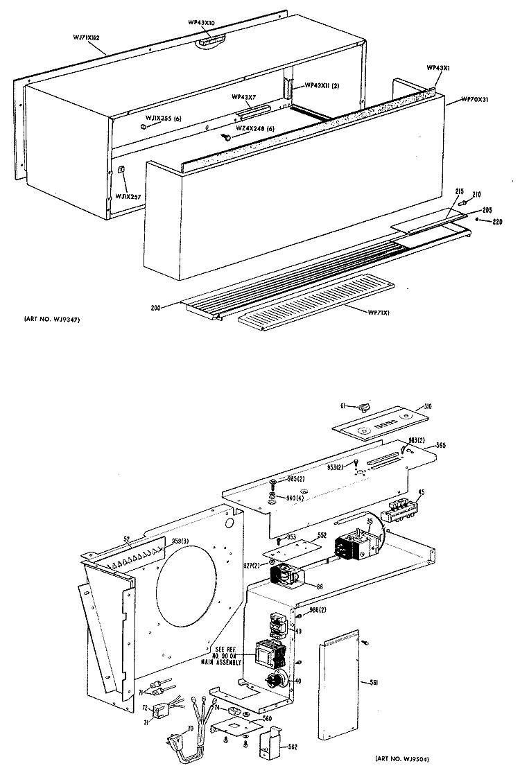 Section Diagram and Parts List for A2B659DAALYA  General Electric Air Conditioner