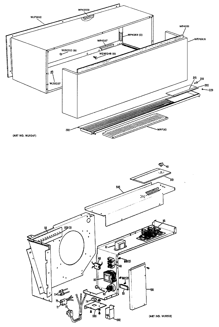 Section Diagram and Parts List for A2B578DJCNQA  General Electric Air Conditioner
