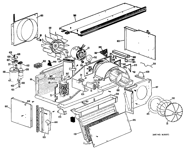 ROOM AIR CONDITIONER Diagram and Parts List for A2B768DJALDA  General Electric Air Conditioner
