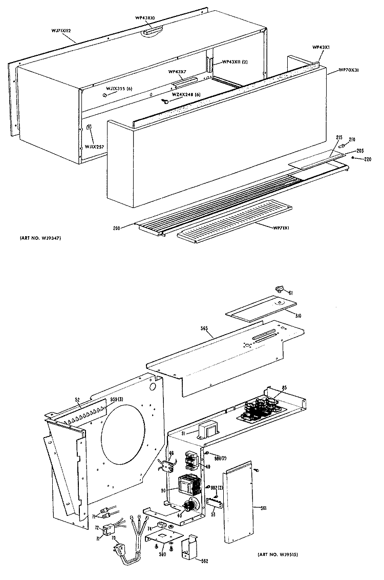 Section Diagram and Parts List for A2B748CKCNEA  General Electric Air Conditioner