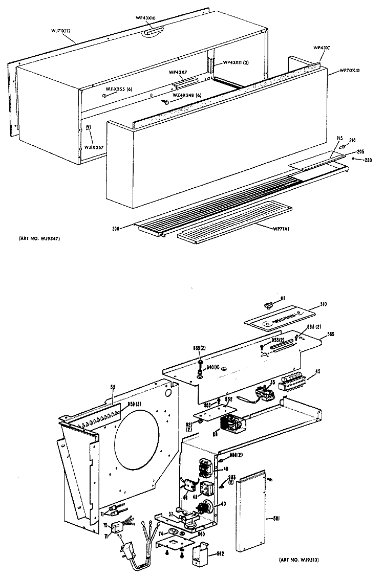 Section Diagram and Parts List for A2B748CKESEA  General Electric Air Conditioner