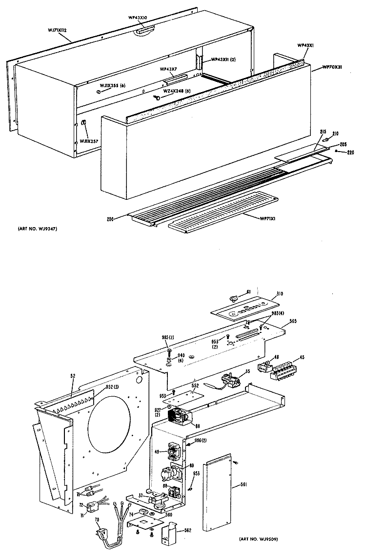 Section Diagram and Parts List for A2B748EPGSEA  General Electric Air Conditioner