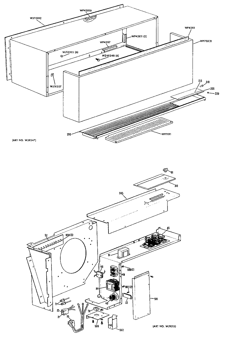 Section Diagram and Parts List for A2B758EVCNEA  General Electric Air Conditioner