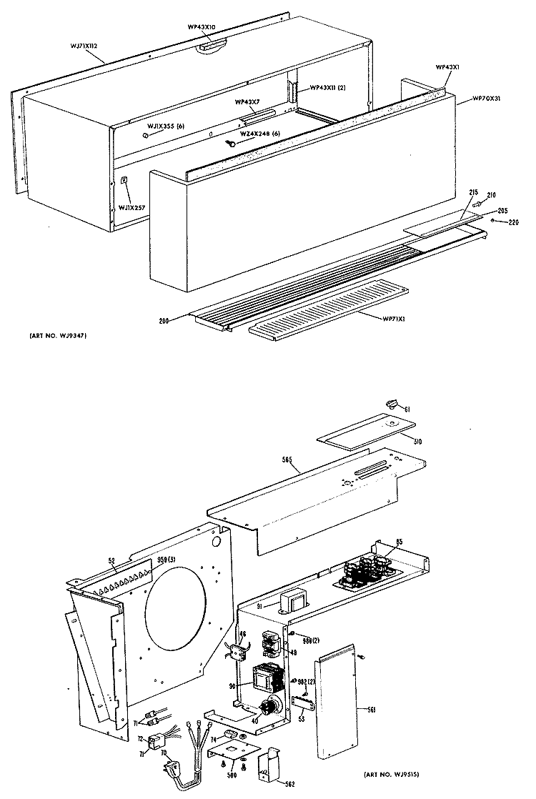 Section Diagram and Parts List for A2B779DJCNDA  General Electric Air Conditioner