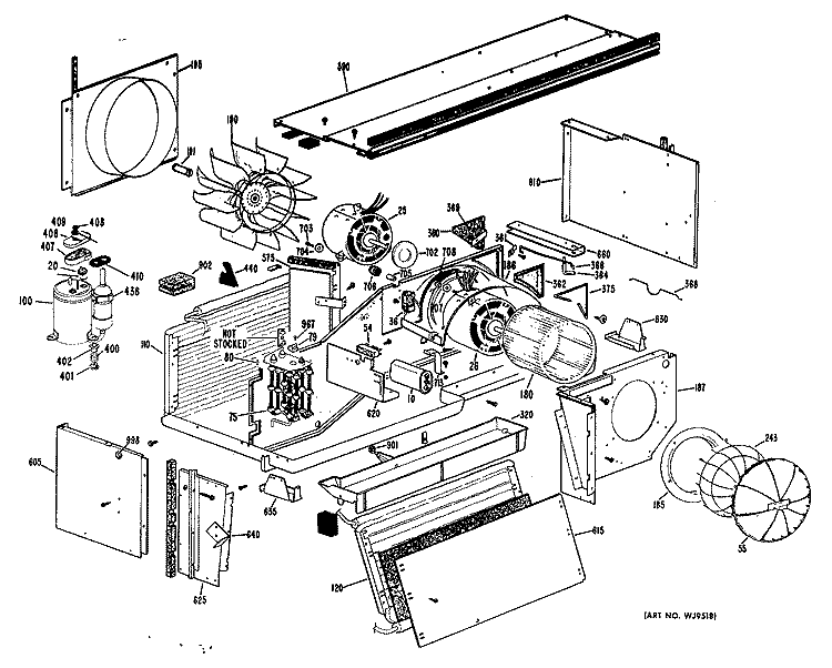 Section Diagram and Parts List for A2B779DJCNDA  General Electric Air Conditioner