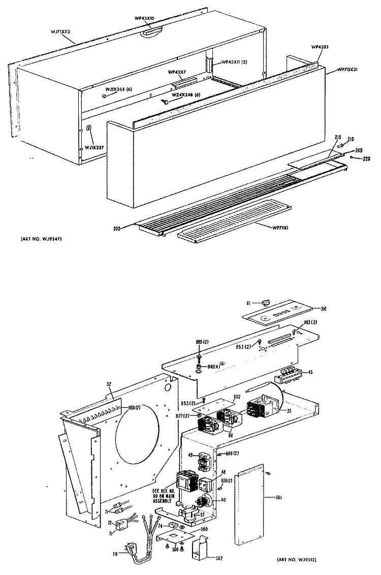 Section Diagram and Parts List for A2B759CKESEA  General Electric Air Conditioner