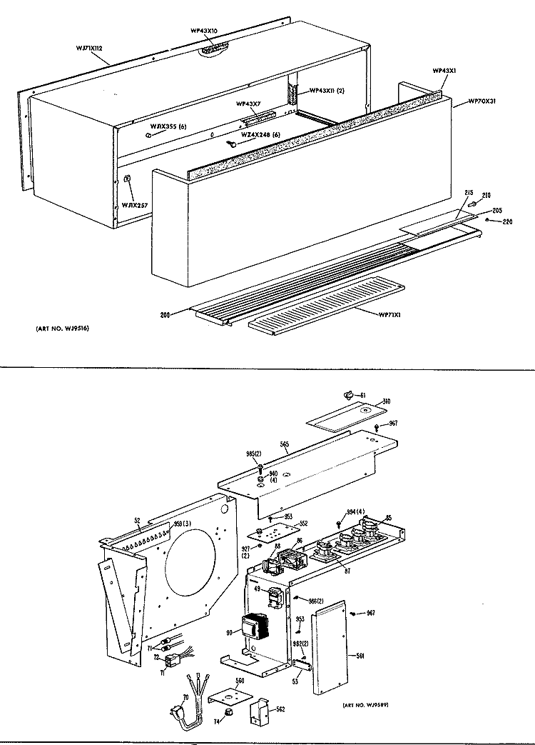 Section Diagram and Parts List for A2B788DJCSD3  General Electric Air Conditioner